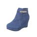 UKAP Women's PU Booties Wedge Heel Ankle Boots Solid Color Shoes Everyday Comfort High-Heel Rubber Outsole Zip Closure