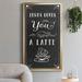 Red Barrel Studio® Love You a Latte - Picture Frame Textual Art on Canvas Canvas, in Blue/Green/Indigo | 18.5 H x 10.5 W x 1.5 D in | Wayfair