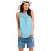 ellos Women's Plus Size Crochet Lace Tank Top