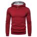 MIARHB Men Autum Winter Long Sleeve Hooded Sweatshirt Solid Color Outwear Tops Blouse Long Sleeve Tops Long Sleeve Tops