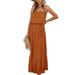 Women Strapless Dress Casual Solid Color Tube Dress Holiday Party Cocktail Maxi Long Dress