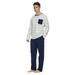 MintLimit Mens Pajamas Classic Stripe Top with Pure Pants Men's Cotton Sleepwear Pajamas Set Long Pjs Sets Collection Men Plus Size Blue XXL