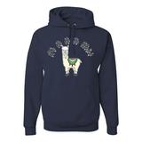 Fa la la la llama Xmas Ilama Christmas Unisex Graphic Hoodie Sweatshirt, Navy, Large