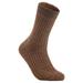 Lian LifeStyle Women's 1 Pair Knitted Wool Crew Socks One Size 7-10 (Brown)