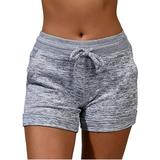 Sexy Dance Summer Casual Beach Shorts for Women Solid Color Drawstring Waist Shorts with Pockets Holiday Swim Trunk Active Lounge Pants Plus Size