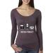 True Way 467 - Women's Long Sleeve T-Shirt Floppy Disk VHS Tape Cassette Player Never Forget Large Vintage Purple