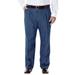 Haggar Men's Big and Tall Work to Weekend Pleated Front Denim Pants, Light Stonewash, 44X32