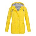 Meterk Fashion Women Hooded Jacket Waterproof Solid Long Sleeve Zip Rain Outerwear