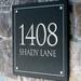 Whitehall Products Black Granite Square Trajan Engraved 2-Line Address Sign Stone in Gray | 12 H x 12 W x 0.38 D in | Wayfair 3703WH