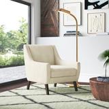 Armchair - Lark Manor™ Amileah 30" Wide Armchair Wood/Polyester/Fabric in White | 33.5 H x 30 W x 32.5 D in | Wayfair