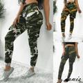 Womens Plus Size Stretch Drawsting Army Camo Camouflage Skinny Jeans cargo Pants