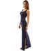 Women's Long Dress Sexy Package Hip Dress Female Ruched High Slit Maxi Dress