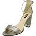 Nine West Women's Abigail Heeled Sandal Silver Ankle-High - 9.5M