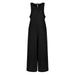 Tuscom Women Fashion Solid Color Jumpsuit O-Neck Sleeveless Home Pockets Jumpsuit Ladies Pajamas Loungewear Long Lounge Wear Long Pants