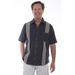 Scully 5254 GUN M The Traveler Mens Short Sleeve Shirt with Contrast Stripe, Gunmetal - Medium