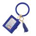 Coolcos Large Circle Bangle Keychain Wallet - Upgraded ID Card Holder Keyring Wristlet Bracelet Key Ring Chain Purse Women (Royal Blue)