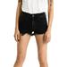 New American Eagle Womens Black Frayed Lace Midi AE Denim X Jean Shorts Sz 4 6558-6