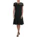 Lauren Ralph Lauren Womens Cally Lace Inset Cap Sleeve Flounce Dress