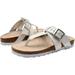 Rampage Girls Big Kid PU Shimmer Footbed Slide Sandal with Metallic Buckle Strap - Fashion Summer Shoes White-13
