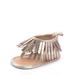 StylesILove Baby Toddler Girl Soft Sole Fringe Sandal Crib Shoes (2/6-12 Months, Gold)