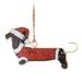 The Holiday Aisle® Set Of 2 Festive Dachsund Ornaments Metal in Black/Red/White | 3 H x 4.5 W x 0.25 D in | Wayfair