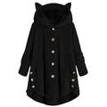 Female Faux Fur Coat Winter Warm Shearling Shaggy Jackets Button Tops for Women with Pockets