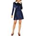 Women's Velvet Long Sleeve A Line Peter Pan Collar Dress