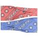 Maven Thread Women's Headband Yoga Running Exercise Sports Workout Athletic Gym Wide Sweat Wicking Stretchy No Slip 2 Pack Set Blue and Red Bandana Blue/Red Bandana