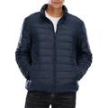 FOCUSSEXY Mens Down Puffer Jacket Lightweight Packable Winter Coat Men's Down Puffer Jacket Warm Casual Outdoor Zipper Jacket Packable Puffer Jacket, Blue