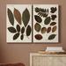 August Grove® Autumnal Leaves I - 2 Piece Painting Print Set Canvas, Solid Wood in Black/Blue/Green | 60 H x 2 D in | Wayfair