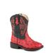 Roper Ostrich Toddler Boys Red Faux Leather Cowboy Cool Cowboy Boots 5