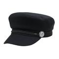 Winter Hats For Women Men Octagonal Cap Wool Button Traveling Hiking Caps Sun Visor Hat Black Sport Running Hat Black