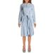 French Connection Womens Leondra Striped Workwear Shirtdress