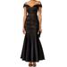 Xscape NEW Black Womens Size 6P Petite Ruched Mermaid Ball Gown Dress