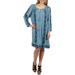 24Seven Comfort Apparel Willow Denim Long Sleeve Peasant Dress