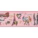 Zoomie Kids Graham Young Women & Dogs Wall Border Plastic in Green/Pink | 8 H x 180 W x 0.01 D in | Wayfair ZMIE7222 45301402