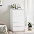 Ebern Designs Jeramey 5 - Drawer Accent Chest Wood in White | 39.4 H x 23.6 W x 15.7 D in | Wayfair 4A936AA103C6434F96C2466908802635