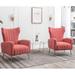Wingback Chair - Etta Avenue™ Milana 27" Wide Wingback Chair Velvet/Fabric in Pink | 39 H x 27 W x 29 D in | Wayfair