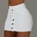 Puloru WomenÂ´s High Waisted Jean Skirt Slim Fit Button Front Bodycon Denim Mini Skirt