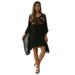 21647-WHITE-M Riviera Sun Dress / Dresses for Women (Black with fringes, X-large)