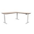 Inbox Zero D'Orlando Height Adjustable L-Shape Standing Desk Wood/Metal in Brown/Gray | 46.4 H x 72 W x 30 D in | Wayfair