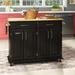 Charlton Home® Hamilton Kitchen Cart w/ Solid Wood Top Wood in Black | 35.5 H x 48.75 W x 18 D in | Wayfair 320BB7CA98454EFFB89AAA8D5083752A
