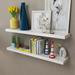 Wade Logan® Ashae Wall Shelves Floating Shelves Wall Mounted Display Shelves for Book DVD Wood in Brown/White | 1.57 H x 39.37 W x 7.87 D in | Wayfair