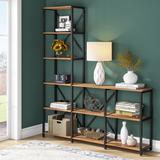 17 Stories Benco 70.86" H x 59" W Iron Etagere Bookcase in Black | 70.86 H x 59 W x 11.81 D in | Wayfair 712AD8CA3A5C482BA0643AC679CA3128