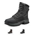 Nortiv 8 Men's Waterproof Snow Boots Insulated Winter Construction Rubber Sole Outdoor Work Boots Shoes Hudson-1 Grey/Black Size 9