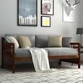 Red Barrel Studio® Twin Size Wooden Slats Daybed Bed w/ Rails Wood in Brown | 35.5 H x 79 W x 42.5 D in | Wayfair FC6A4C26559744759C49456F1093FD5B