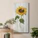 Rosalind Wheeler Sunflower in Autumn II - Wrapped Canvas Painting Canvas, Solid Wood in Blue/Green/Indigo | 24 H x 12 W x 1 D in | Wayfair