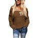 Women's New Solid Color Off-Shoulder Top Off-Shoulder Plush Long Sleeve Ladies Sweater