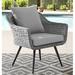 Rosecliff Heights Crigger Rattan Wicker Outdoor Lounge Chair w/ Cushions Wicker/Rattan in Gray | 33.5 H x 27.5 W x 26.5 D in | Wayfair