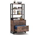 17 Stories 61.8" H x 29.5" W Vertical Filing Cabinet Bookcase in Black/Brown | 61.8 H x 29.5 W x 15.74 D in | Wayfair
